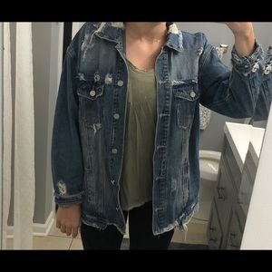 Misguided distressed denim jacket